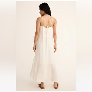NWT Z Supply coast linen Cream Maxi Dress with Tiered Hem xs